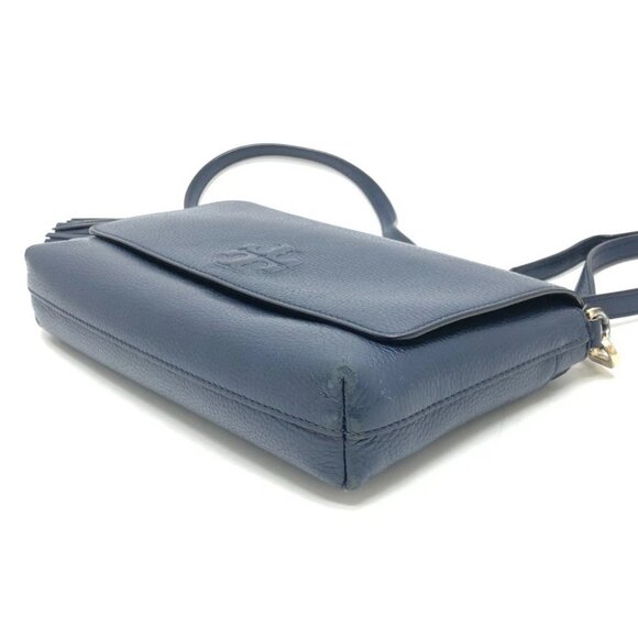 Tory Burch Logo fringe Shoulder Bag Leather blue/SilverHardware - Picture 6 of 15